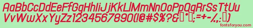 Hallandaletextbolditalic Font – Red Fonts on Green Background