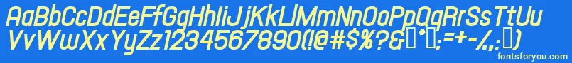 Hallandaletextbolditalic Font – Yellow Fonts on Blue Background
