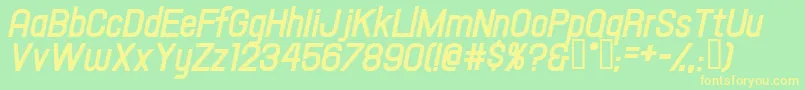 Hallandaletextbolditalic Font – Yellow Fonts on Green Background