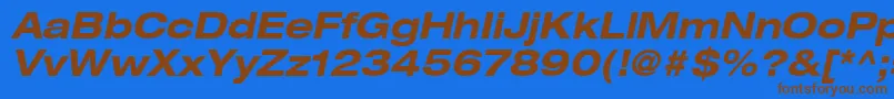 ContextRepriseExpandedSsiBoldExpandedItalic Font – Brown Fonts on Blue Background