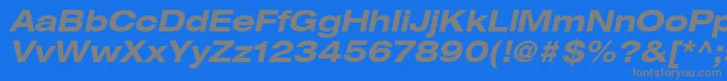 ContextRepriseExpandedSsiBoldExpandedItalic-Schriftart – Graue Schriften auf blauem Hintergrund