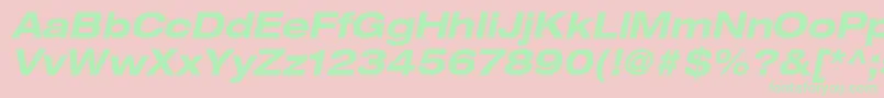 ContextRepriseExpandedSsiBoldExpandedItalic Font – Green Fonts on Pink Background
