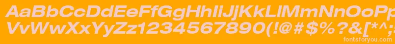 ContextRepriseExpandedSsiBoldExpandedItalic Font – Pink Fonts on Orange Background