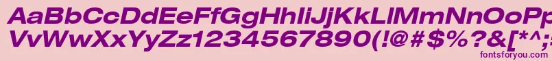 ContextRepriseExpandedSsiBoldExpandedItalic-Schriftart – Violette Schriften auf rosa Hintergrund