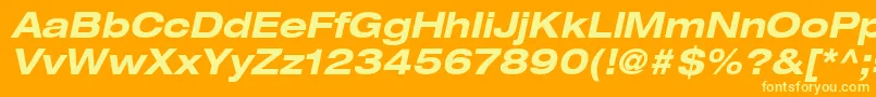 ContextRepriseExpandedSsiBoldExpandedItalic Font – Yellow Fonts on Orange Background
