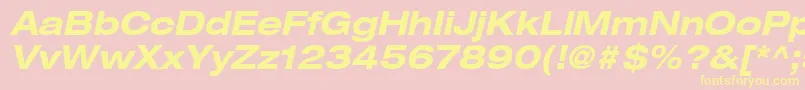 ContextRepriseExpandedSsiBoldExpandedItalic Font – Yellow Fonts on Pink Background