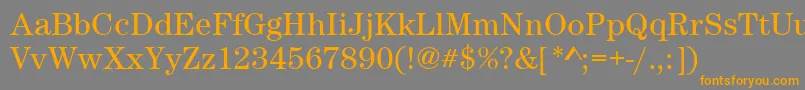 フォントCenturynovaBook – オレンジの文字は灰色の背景にあります。