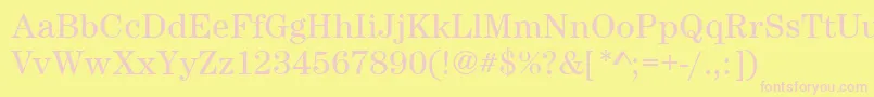 CenturynovaBook Font – Pink Fonts on Yellow Background