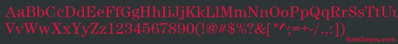フォントCenturynovaBook – 黒い背景に赤い文字