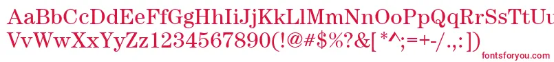 CenturynovaBook Font – Red Fonts on White Background