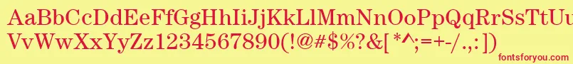 CenturynovaBook Font – Red Fonts on Yellow Background