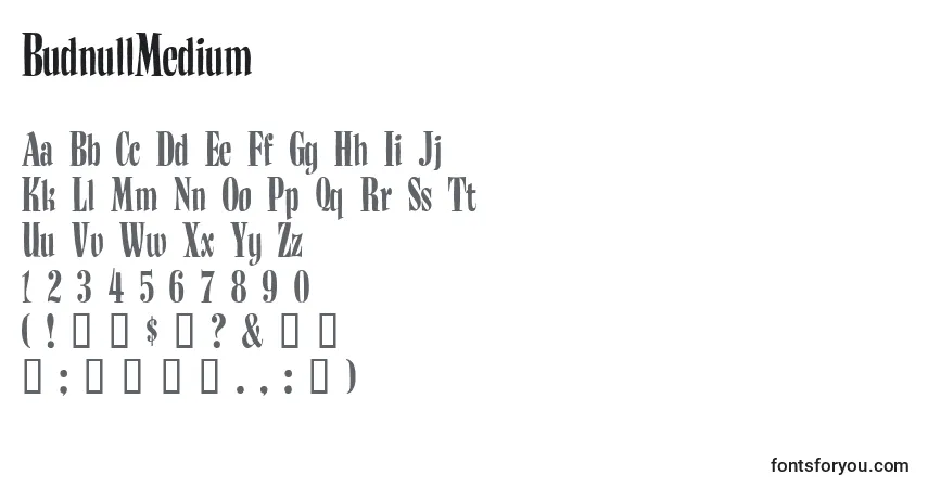 Police BudnullMedium - Alphabet, Chiffres, Caractères Spéciaux