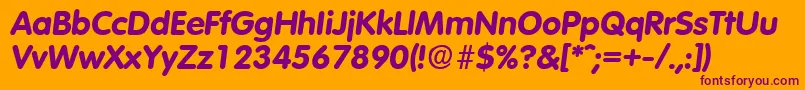 VolkswagenBoldita Font – Purple Fonts on Orange Background