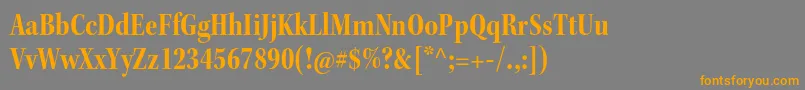 フォントKeplerstdBoldcnsubh – オレンジの文字は灰色の背景にあります。