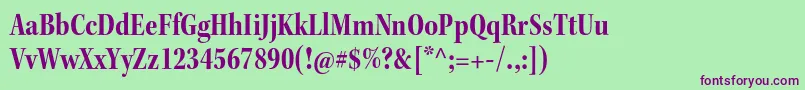 KeplerstdBoldcnsubh Font – Purple Fonts on Green Background