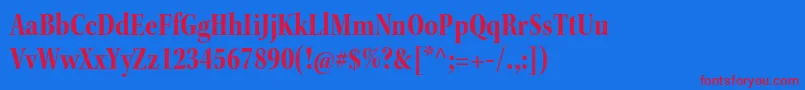 KeplerstdBoldcnsubh Font – Red Fonts on Blue Background
