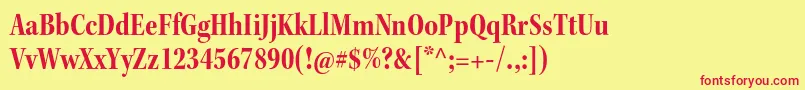 KeplerstdBoldcnsubh Font – Red Fonts on Yellow Background