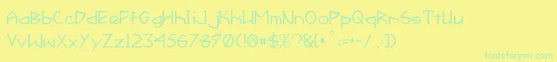 フォントFractyl – 黄色い背景に緑の文字