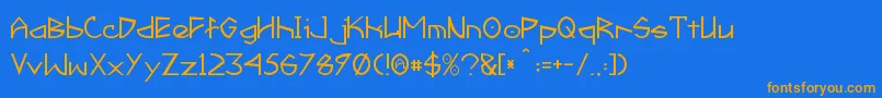 Fractyl Font – Orange Fonts on Blue Background