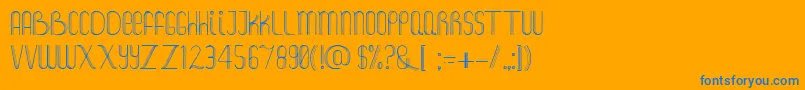 Foam-Schriftart – Blaue Schriften auf orangefarbenem Hintergrund