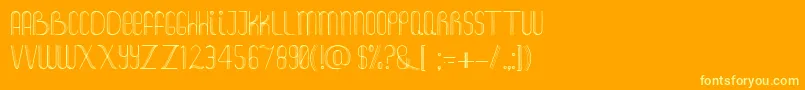 Foam-Schriftart – Gelbe Schriften auf orangefarbenem Hintergrund