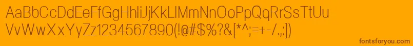 NeogramLightcnd-Schriftart – Braune Schriften auf orangefarbenem Hintergrund