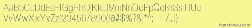 Fonte NeogramLightcnd – fontes cinzas em um fundo amarelo