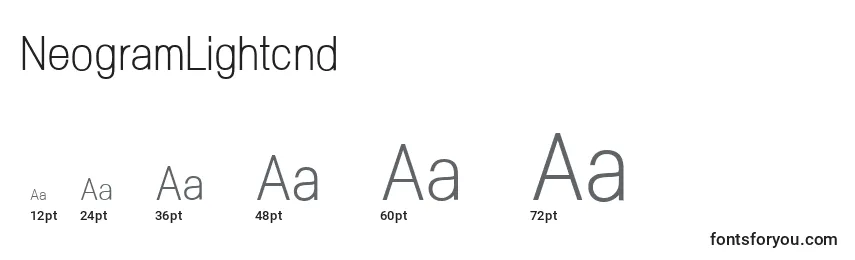 NeogramLightcnd Font Sizes