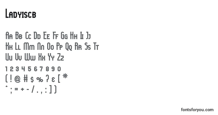Schriftart Ladyiscb – Alphabet, Zahlen, spezielle Symbole
