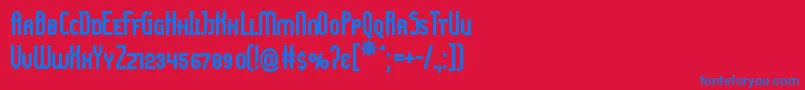 Ladyiscb Font – Blue Fonts on Red Background