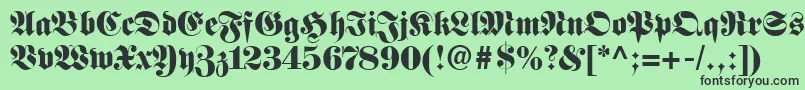 FetteFrakturLt Font – Black Fonts on Green Background