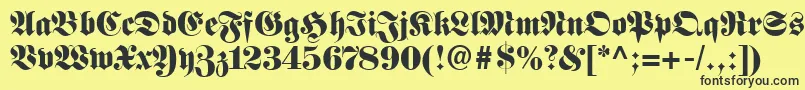 FetteFrakturLt Font – Black Fonts on Yellow Background