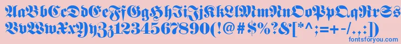 FetteFrakturLt Font – Blue Fonts on Pink Background