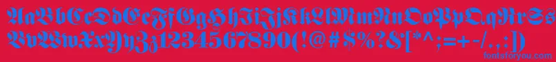 FetteFrakturLt Font – Blue Fonts on Red Background