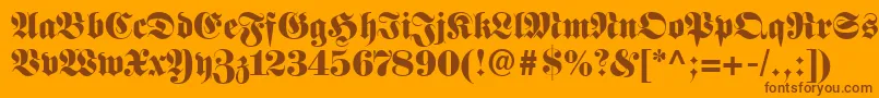 FetteFrakturLt Font – Brown Fonts on Orange Background