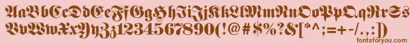 FetteFrakturLt Font – Brown Fonts on Pink Background