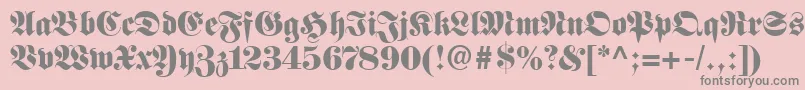 FetteFrakturLt Font – Gray Fonts on Pink Background
