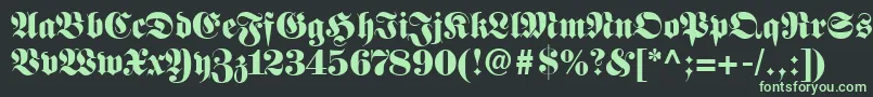 FetteFrakturLt Font – Green Fonts on Black Background