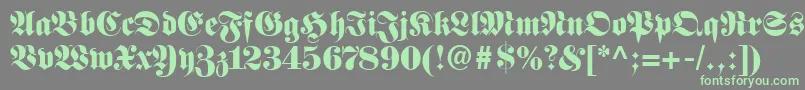 FetteFrakturLt Font – Green Fonts on Gray Background