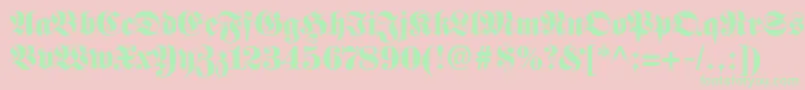 FetteFrakturLt Font – Green Fonts on Pink Background