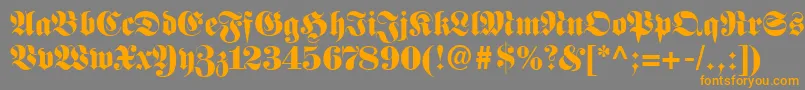 FetteFrakturLt Font – Orange Fonts on Gray Background