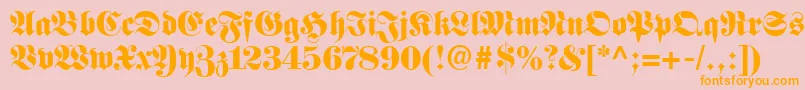 FetteFrakturLt Font – Orange Fonts on Pink Background