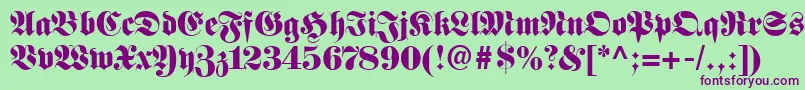 More about FetteFrakturLt Font FetteFrakturLt Font – Purple Fonts on Green Background