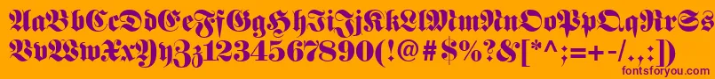 FetteFrakturLt Font – Purple Fonts on Orange Background