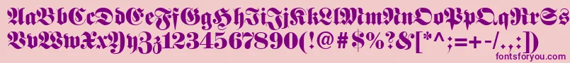 FetteFrakturLt Font – Purple Fonts on Pink Background