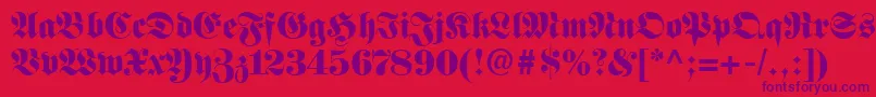FetteFrakturLt Font – Purple Fonts on Red Background