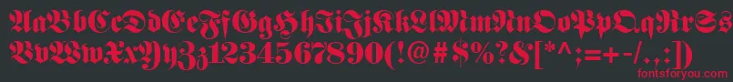 フォントFetteFrakturLt – 黒い背景に赤い文字