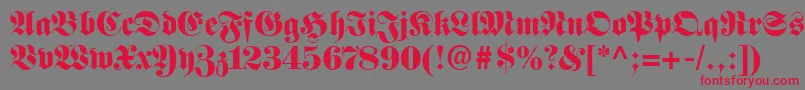 FetteFrakturLt Font – Red Fonts on Gray Background