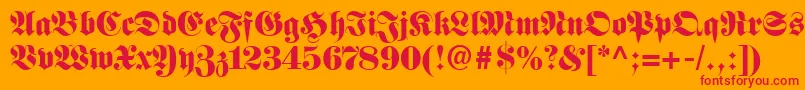 FetteFrakturLt Font – Red Fonts on Orange Background