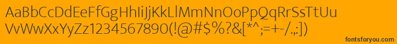 EkmuktaExtralight-Schriftart – Schwarze Schriften auf orangefarbenem Hintergrund